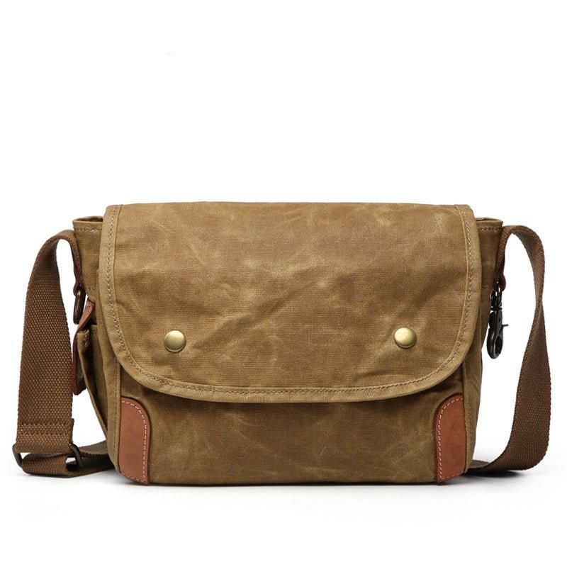 Liten Messenger Bag Vokset Lerret Herre