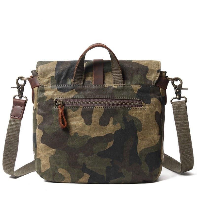 Liten Military Messenger Bag I Lerret For Menn