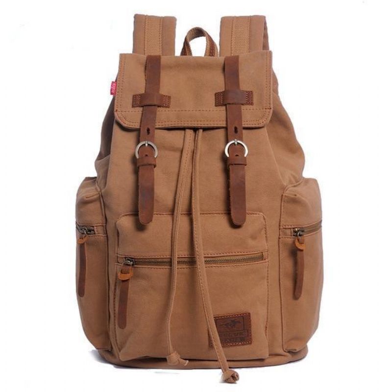 Menn 21l Vintage Canvas Ryggsekk