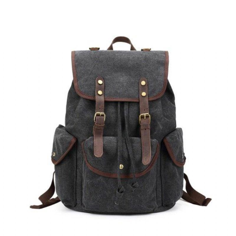 Menn Casual Canvas Ryggsekk Vintage Camping Daypack