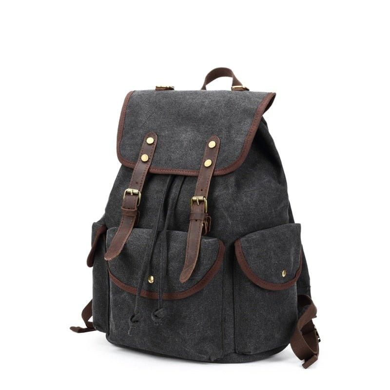 Menn Casual Canvas Ryggsekk Vintage Camping Daypack