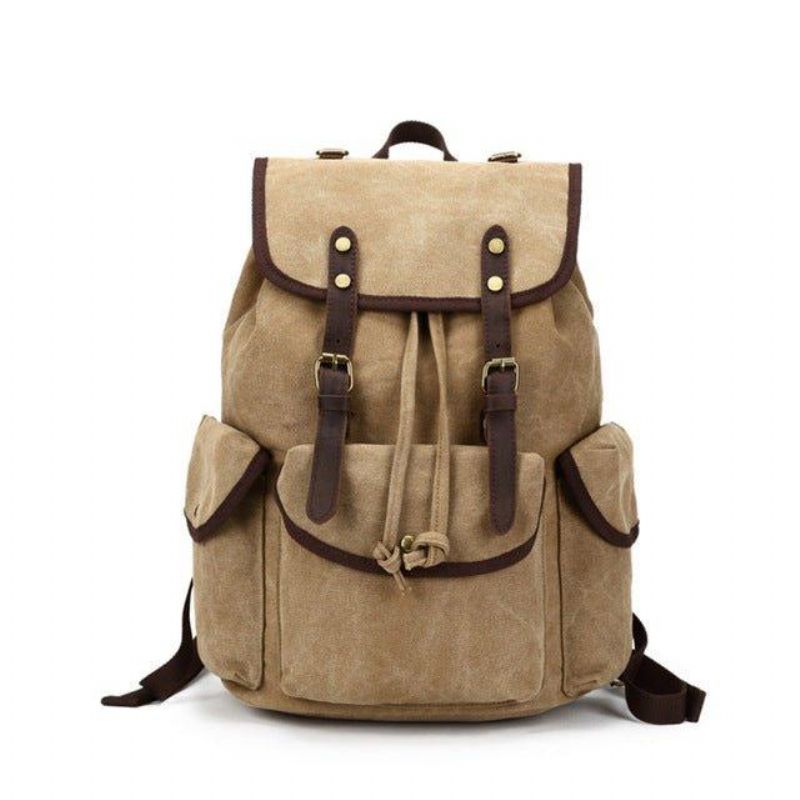 Menn Casual Canvas Ryggsekk Vintage Camping Daypack