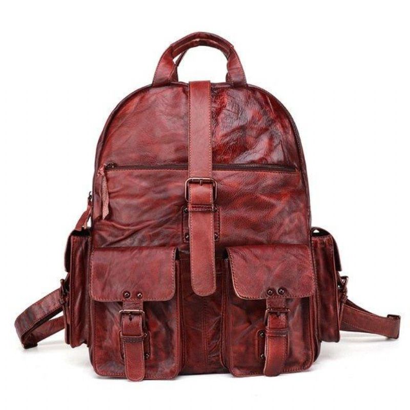 Menn Ryggsekk Vintage Leather Travel 15.6 Tommer