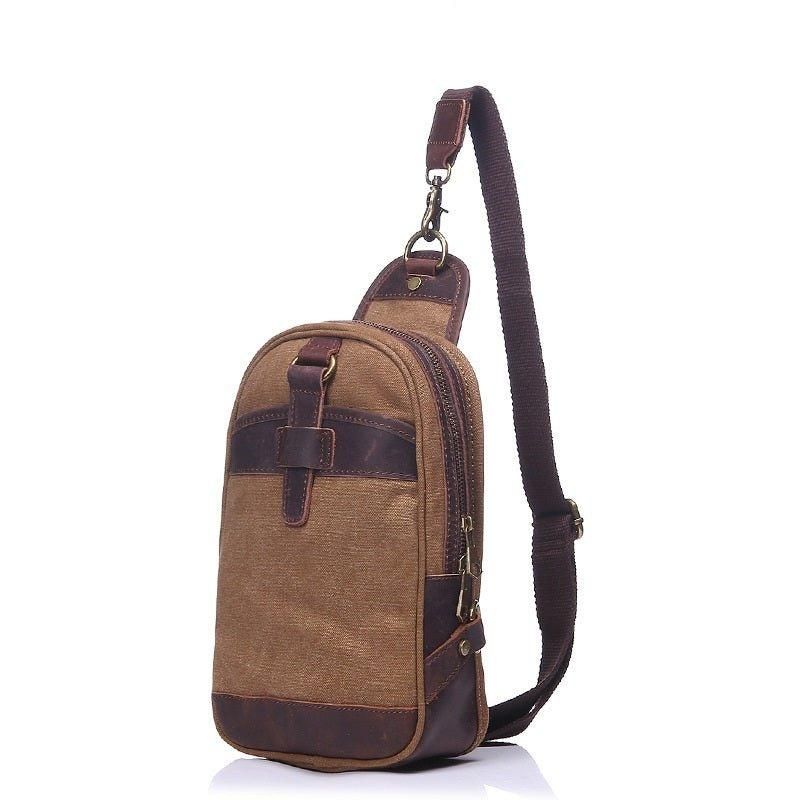 Outdoor Sling Bag Med Crazy Horse Leather