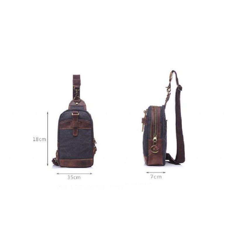 Outdoor Sling Bag Med Crazy Horse Leather