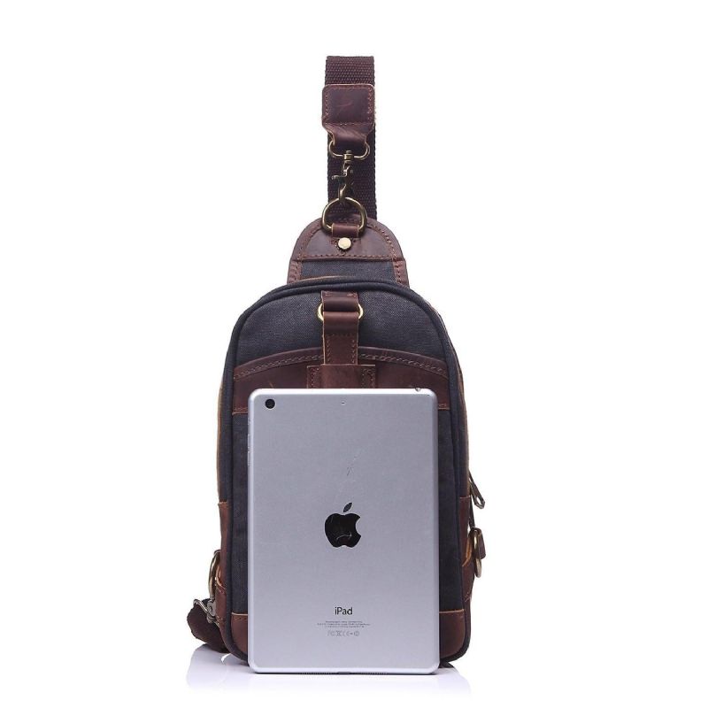 Outdoor Sling Bag Med Crazy Horse Leather