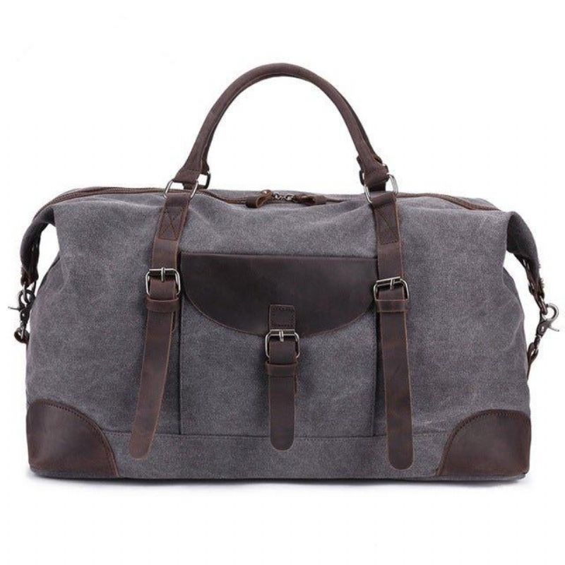 Oversized Travel Duffel Bag Canvas Leather