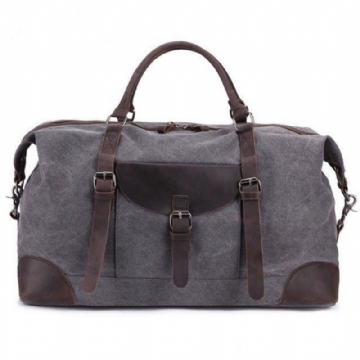 Oversized Travel Duffel Bag Canvas Leather