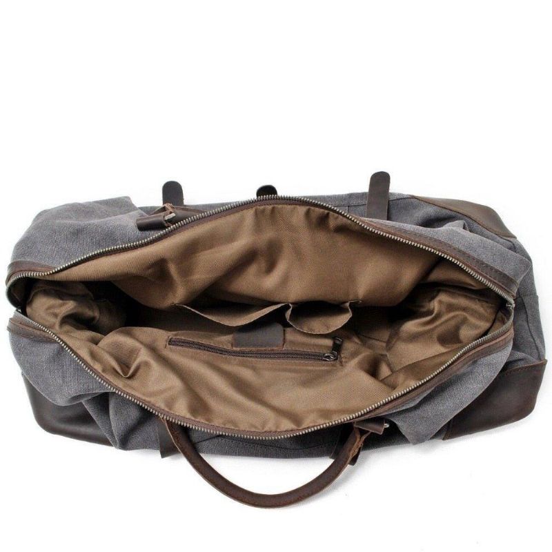 Oversized Travel Duffel Bag Canvas Leather