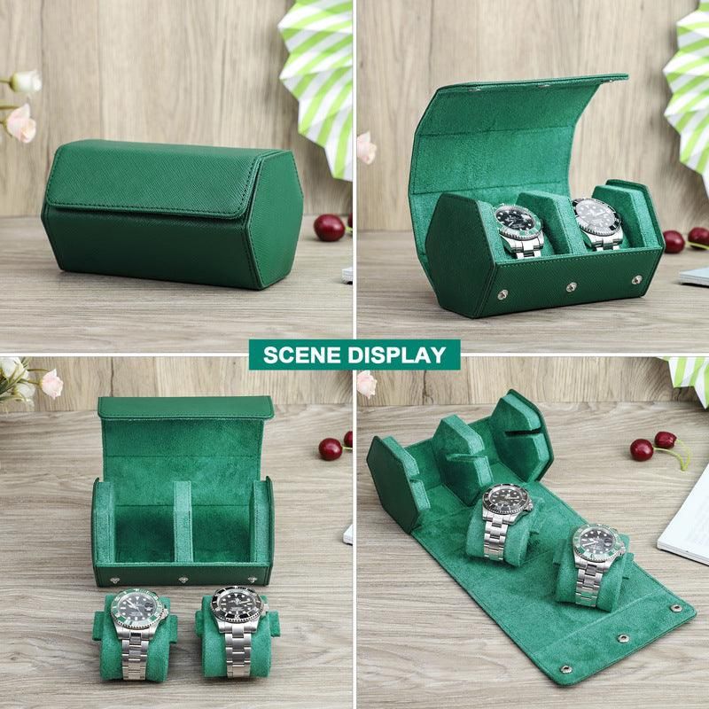 Trend Leather Hexagon Watch Roll Case For 2