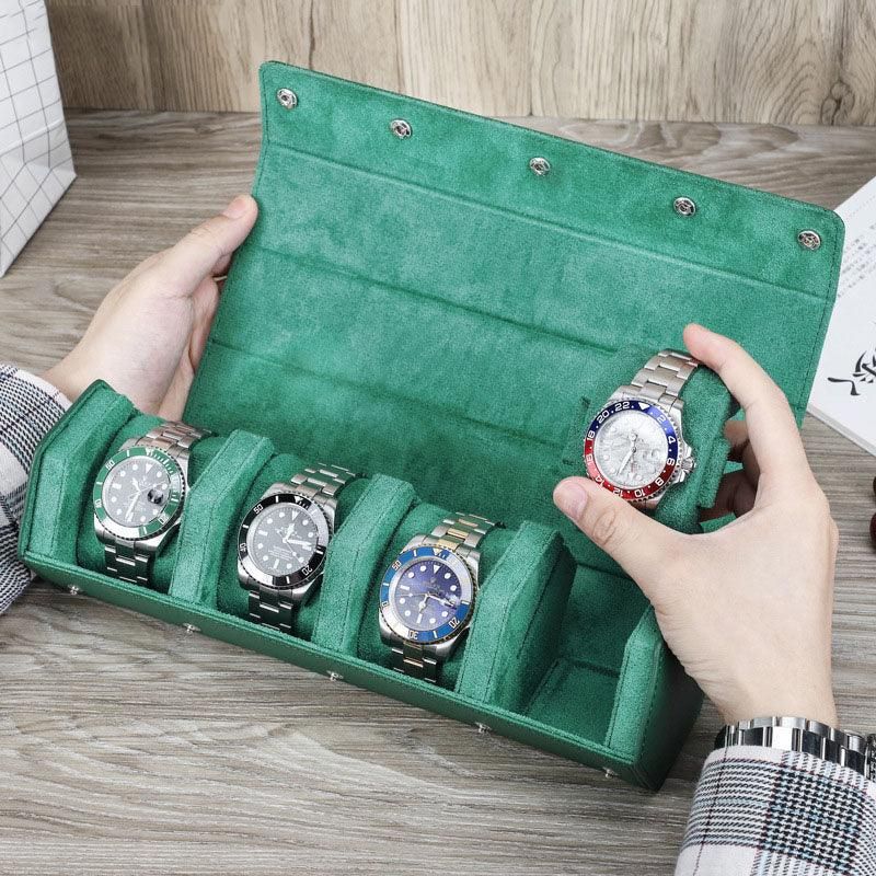 Trend Leather Watch Roll Case For 4 Klokker