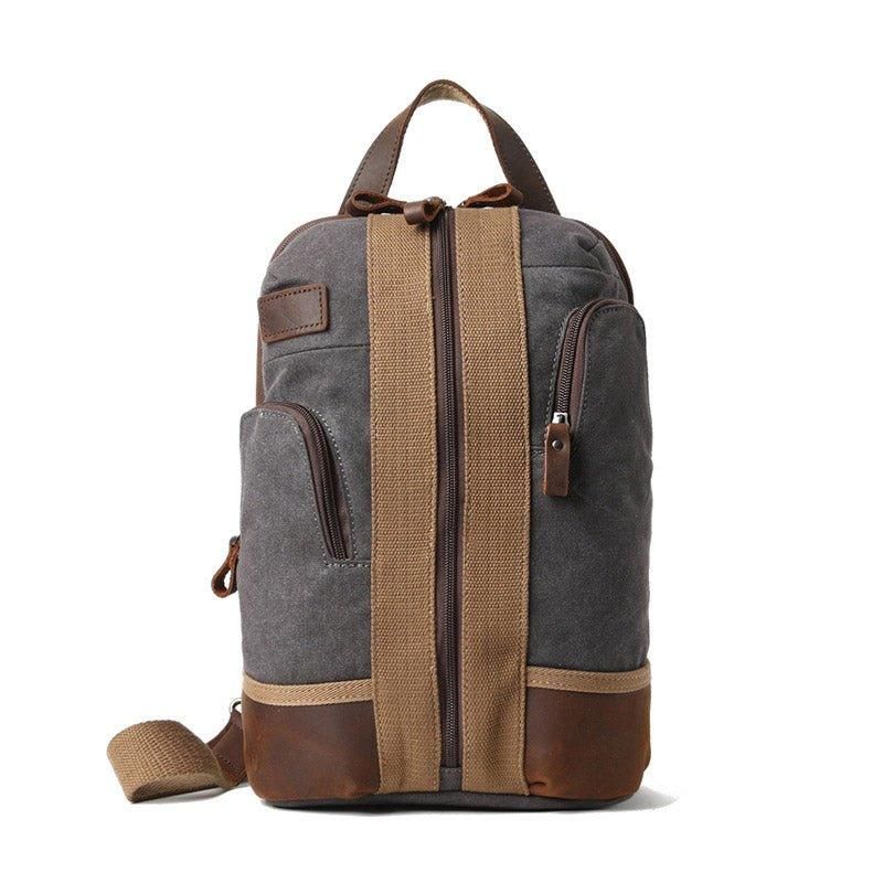 Vanntett Canvas Crossbody Sling-ryggsekk