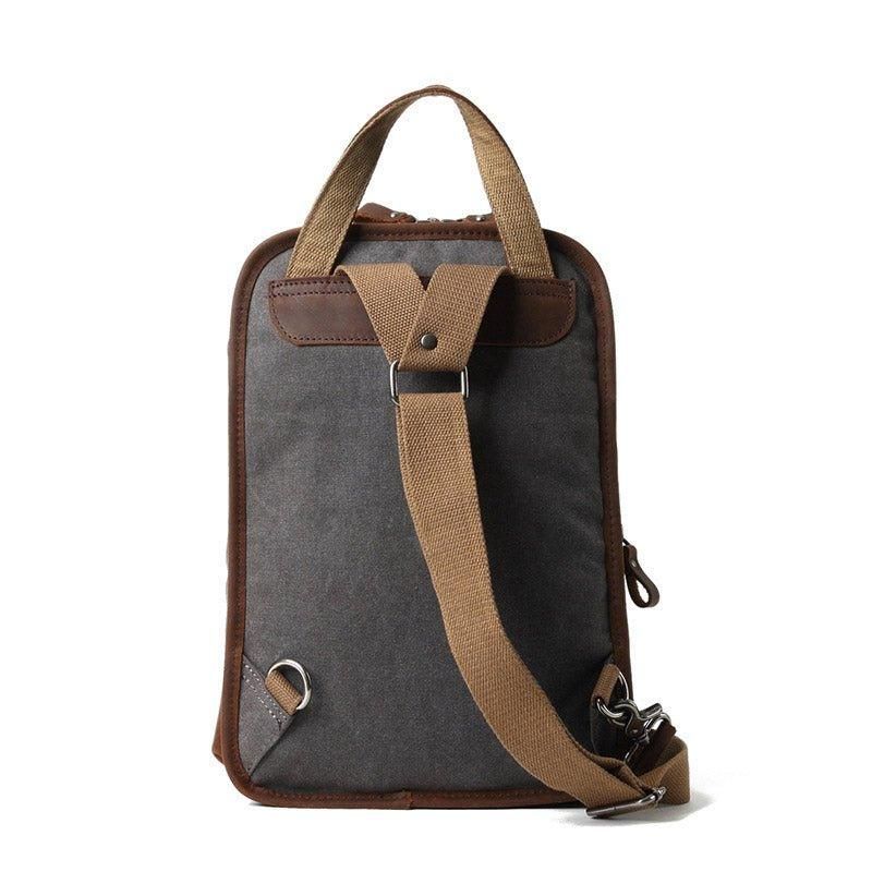 Vanntett Canvas Crossbody Sling-ryggsekk