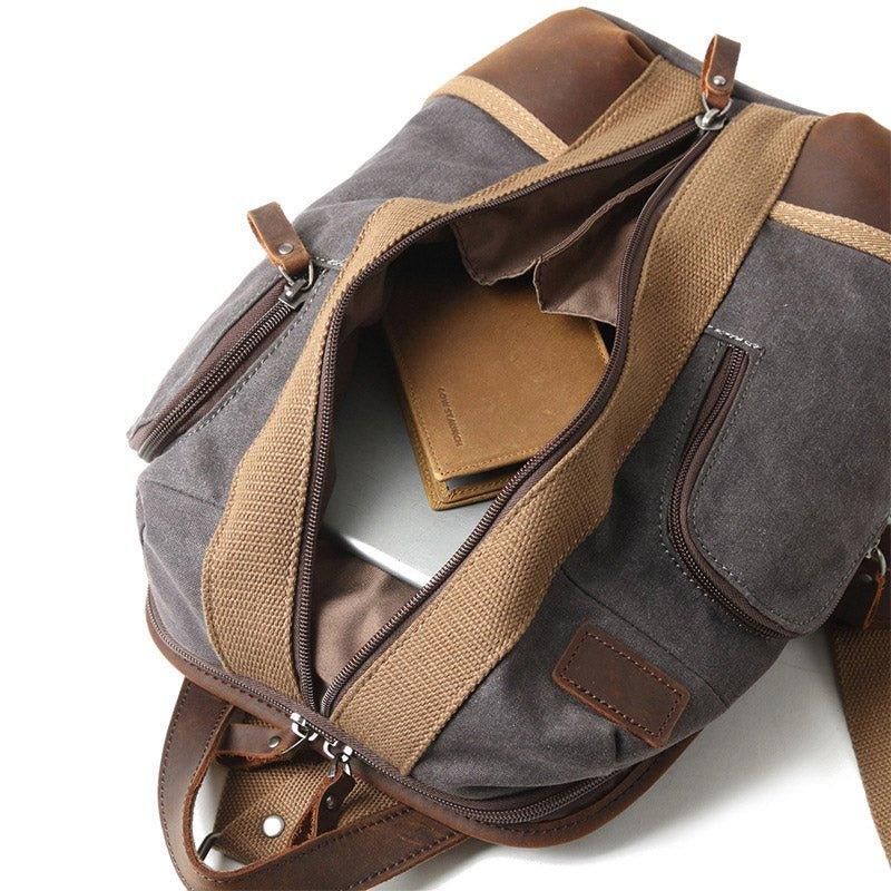 Vanntett Canvas Crossbody Sling-ryggsekk