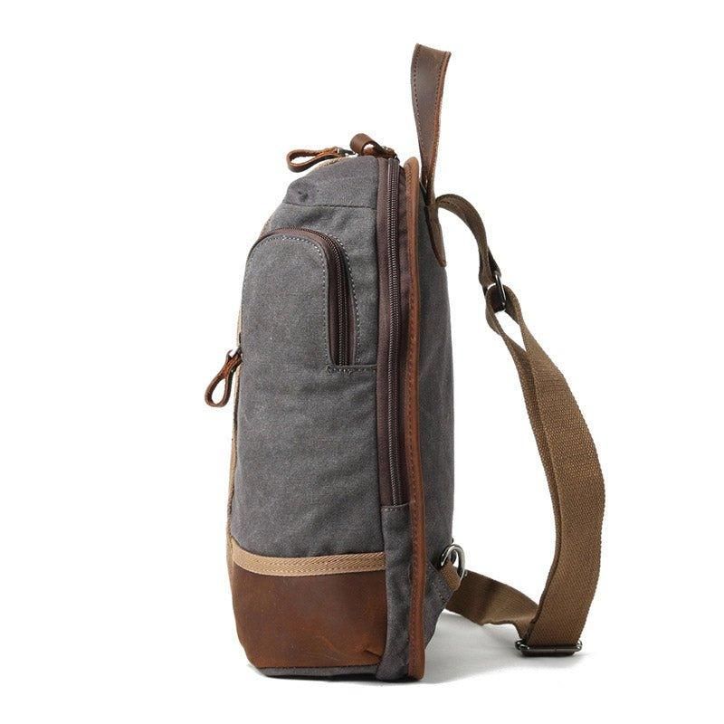 Vanntett Canvas Crossbody Sling-ryggsekk