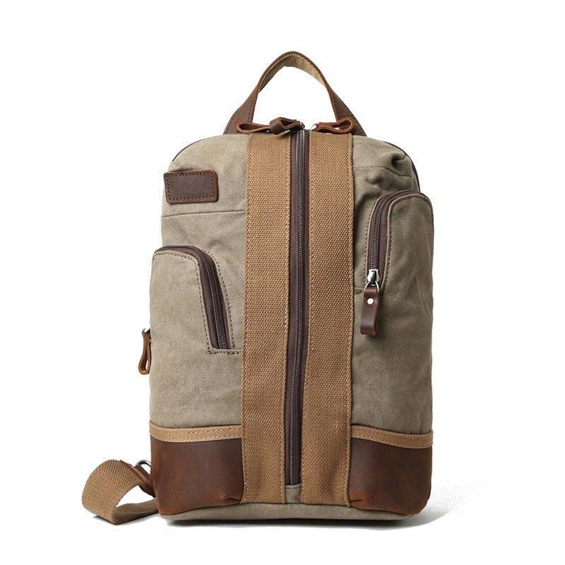 Vanntett Canvas Crossbody Sling-ryggsekk