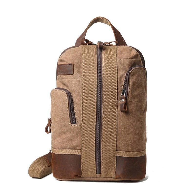 Vanntett Canvas Crossbody Sling-ryggsekk