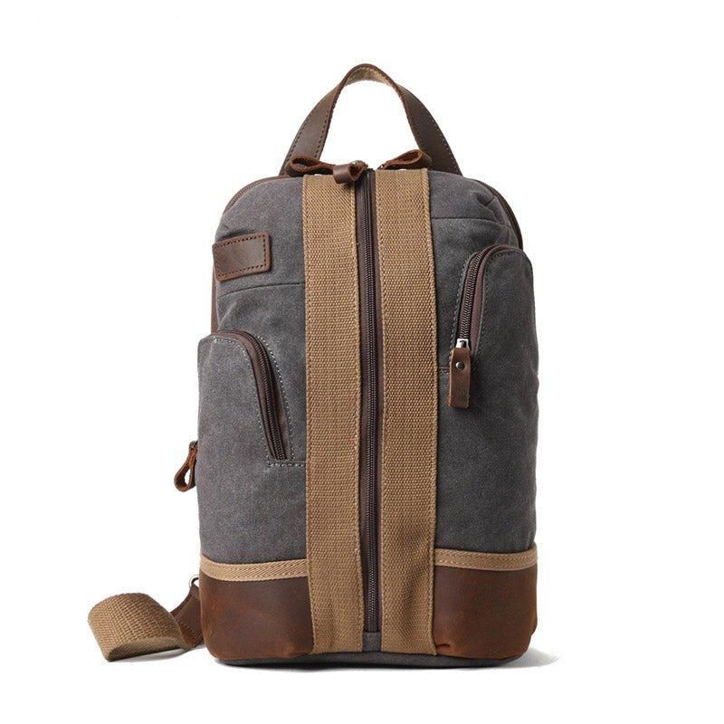 Vanntett Canvas Crossbody Sling-ryggsekk