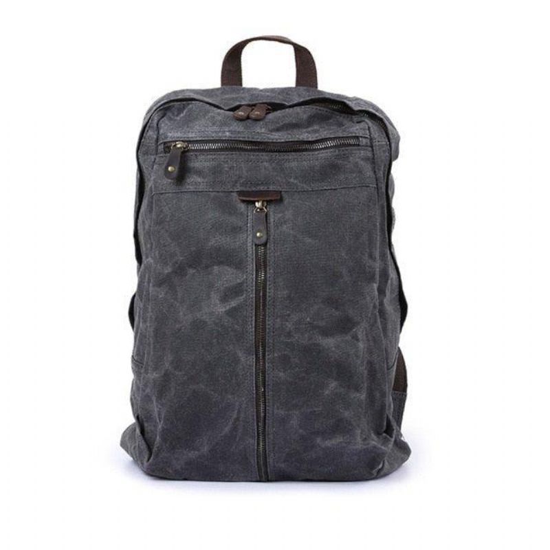 Vanntett Vokset Lerretsryggsekk Laptop Daypack