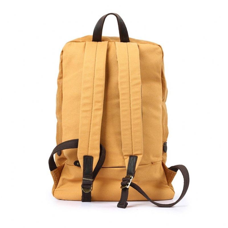 Vanntett Vokset Lerretsryggsekk Laptop Daypack