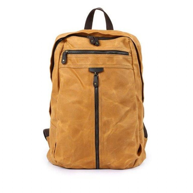 Vanntett Vokset Lerretsryggsekk Laptop Daypack