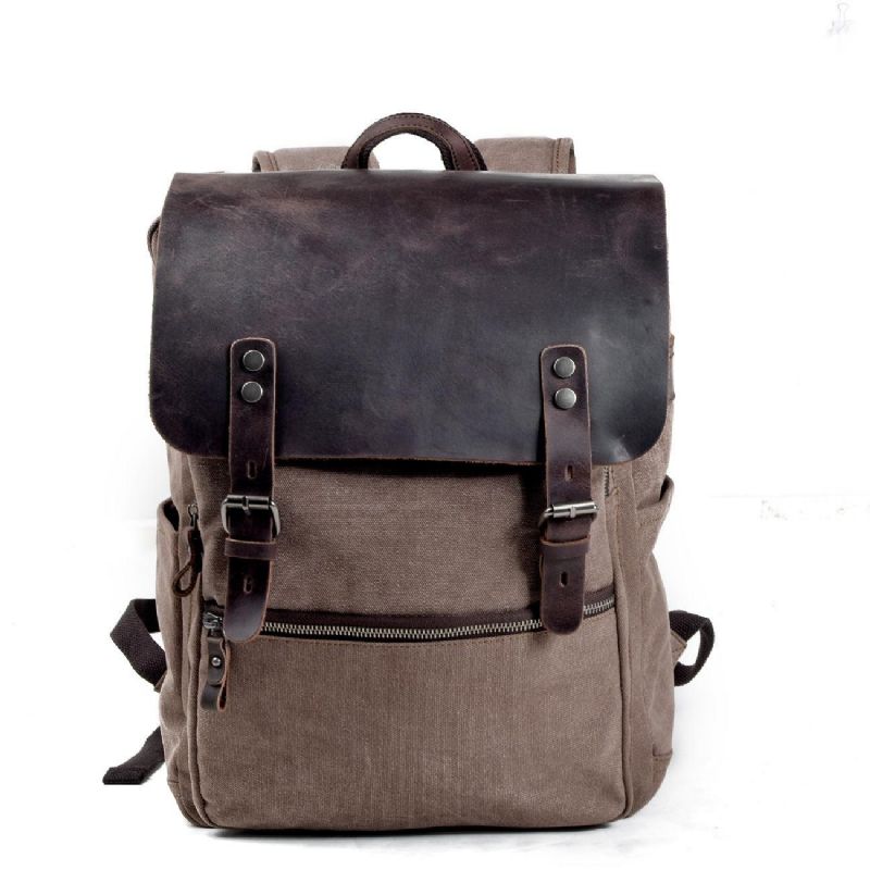 Vintage Casual Canvas Laptop-ryggsekk