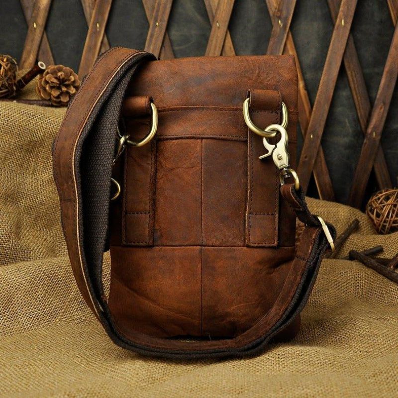 Vintage Ekte Skinn Dual-use Messenger Bag