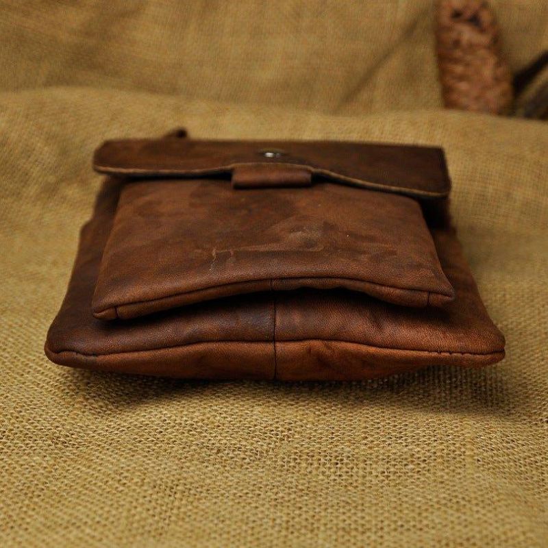 Vintage Ekte Skinn Dual-use Messenger Bag