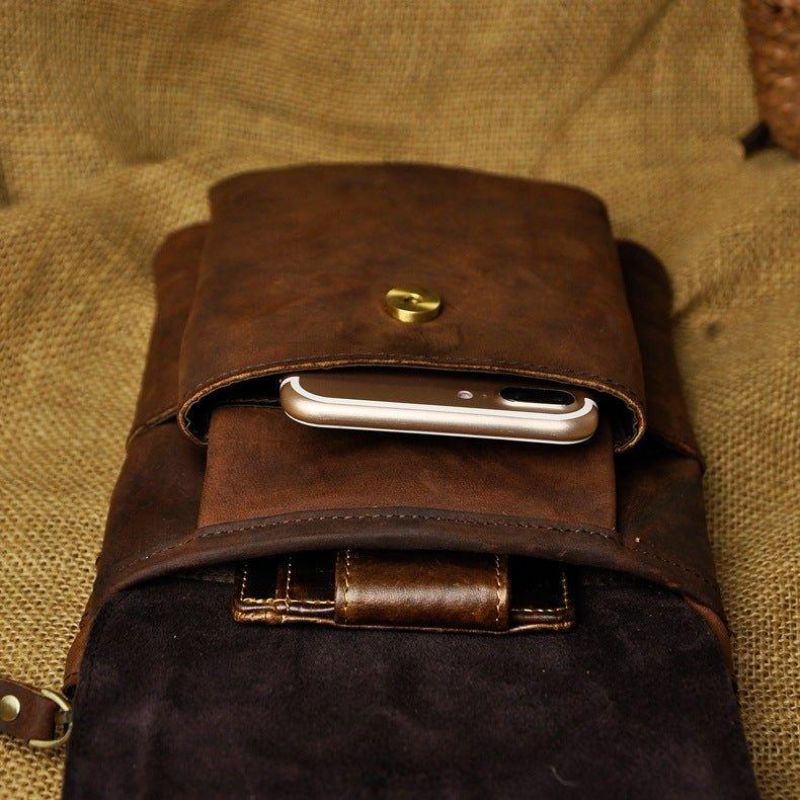 Vintage Ekte Skinn Dual-use Messenger Bag