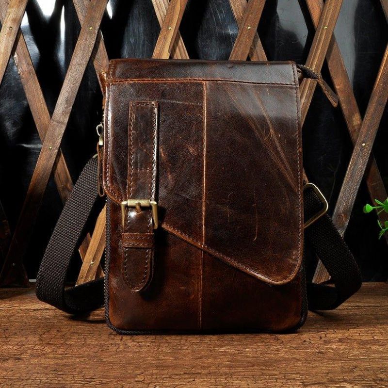 Vintage Ekte Skinn Dual-use Messenger Skulderveske