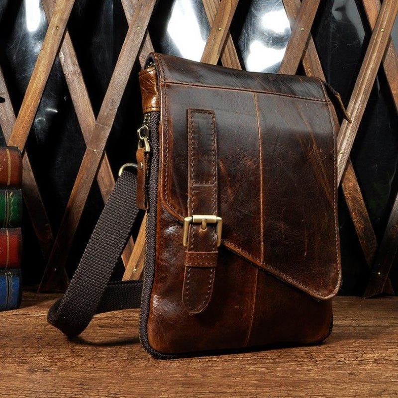 Vintage Ekte Skinn Dual-use Messenger Skulderveske