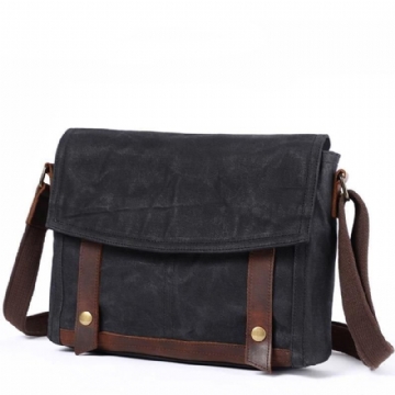 Vintage Messenger Bag Canvas Crossbody For Menn