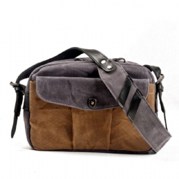 Vintage Voks Lerret Reisekamera Messenger Bag