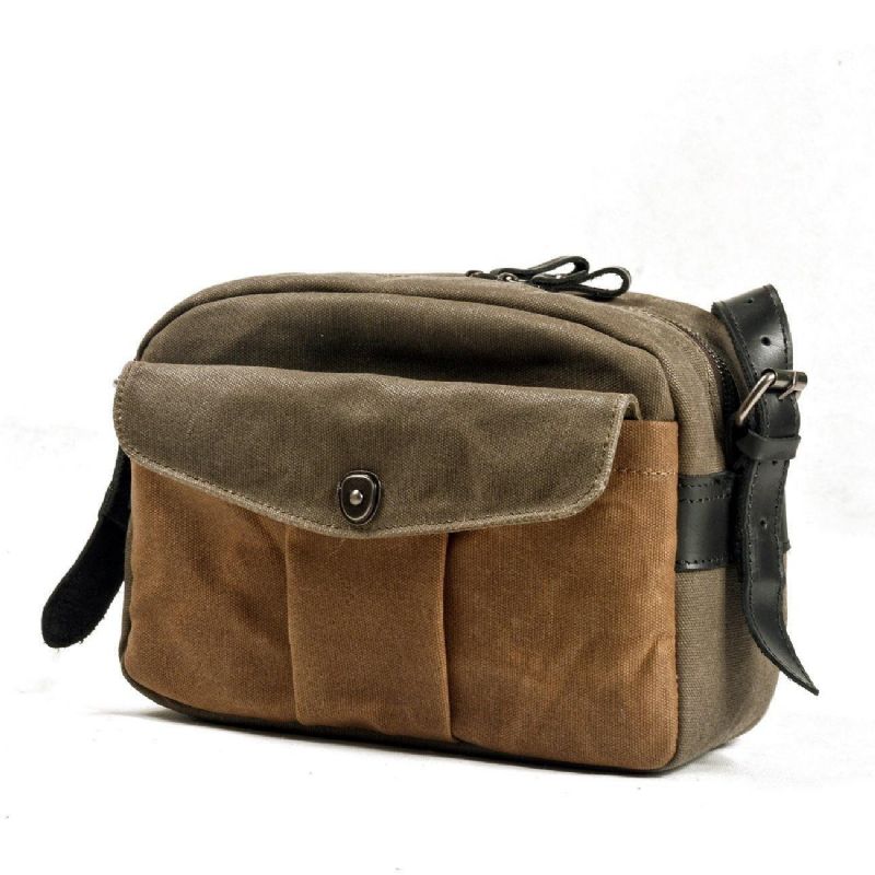 Vintage Voks Lerret Reisekamera Messenger Bag