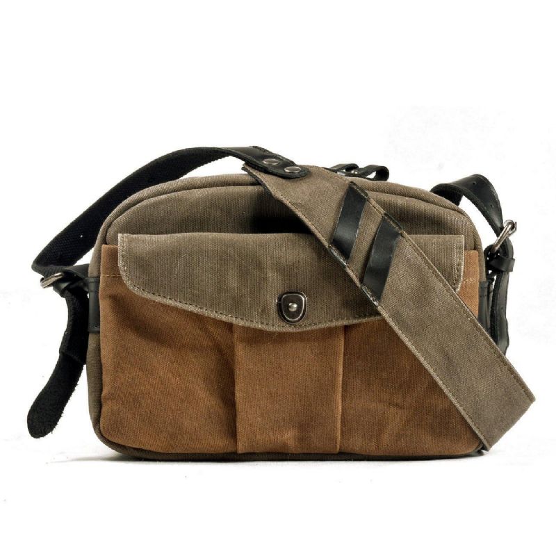 Vintage Voks Lerret Reisekamera Messenger Bag