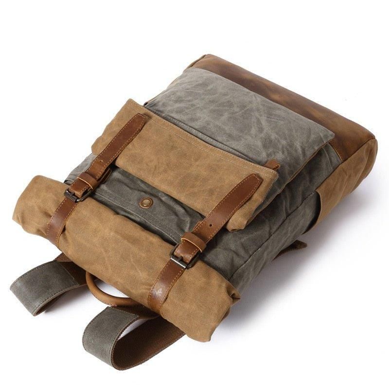 Vintage Vokset Canvas Ryggsekk Roll Top Travel