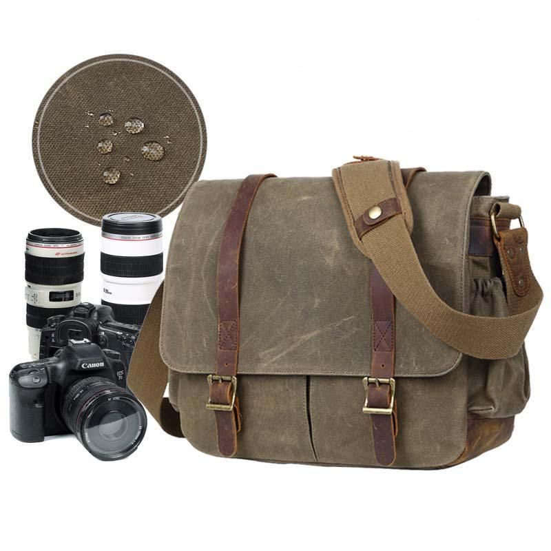 Vokset Lerret Dslr Kamera Messenger Bag