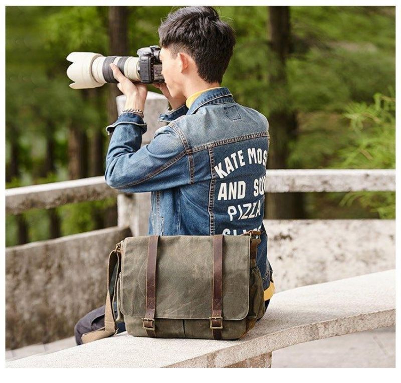 Vokset Lerret Dslr Kamera Messenger Bag