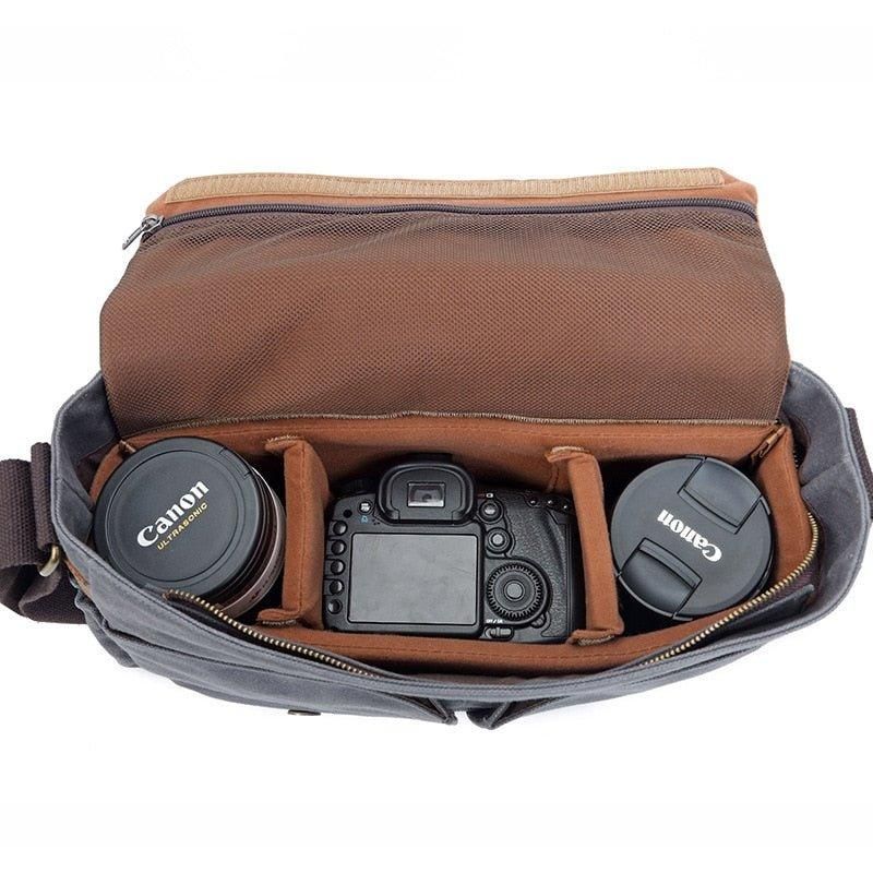 Vokset Lerret Dslr Kamera Messenger Bag