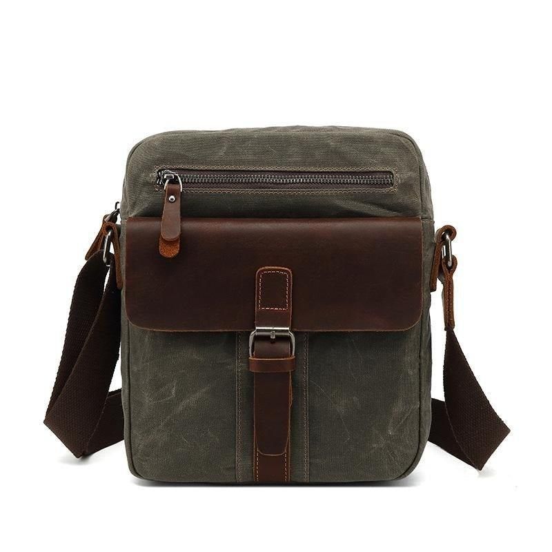 Vokset Lerret Liten Messenger Bag Vintage