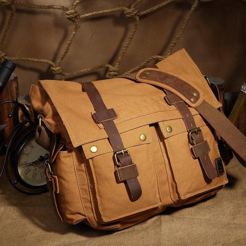 Vokset Lerret Messenger Bag Laptop Herre