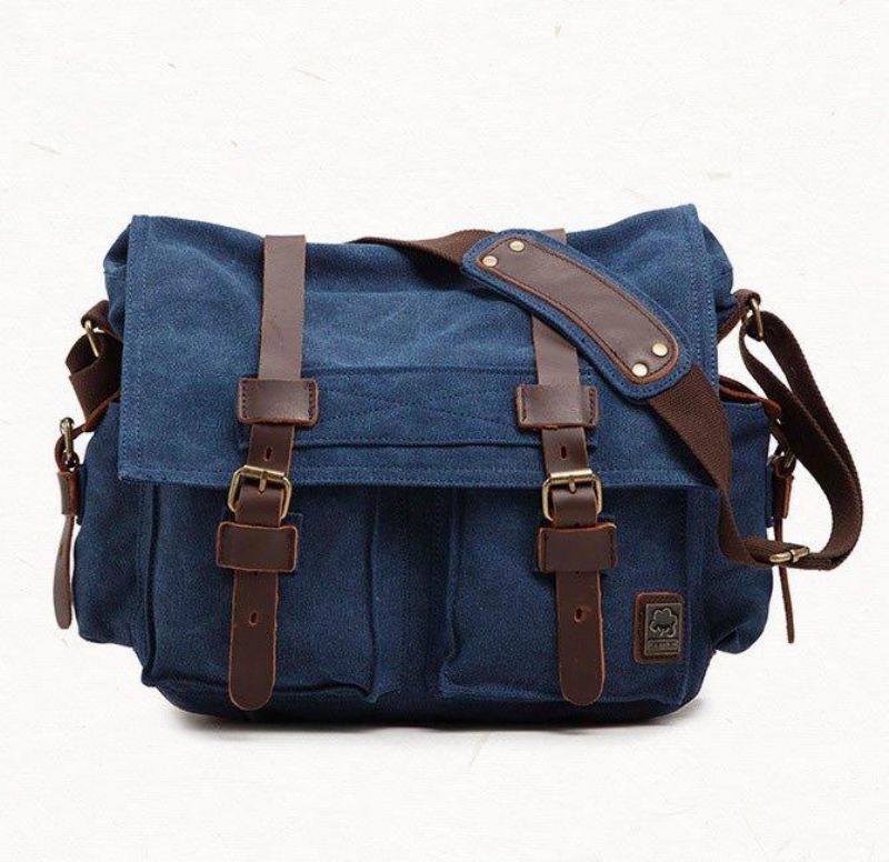 Vokset Lerret Messenger Bag Laptop Herre