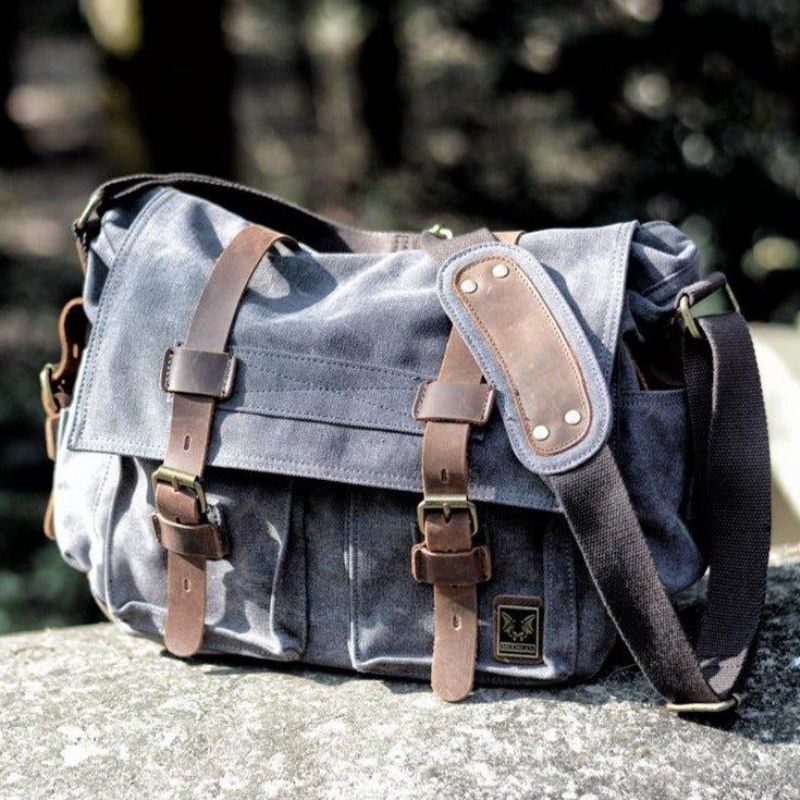 Vokset Lerret Messenger Bag Laptop Herre