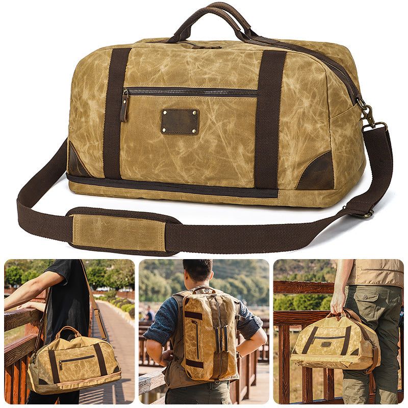 Vokset Lerret Weekender Duffle Bag Ryggsekk